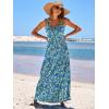 imageANRABESS Womens Summer Casual Long Maxi Beach Vacation Dresses Sleeveless Square Neck Flowy Tiered Sun Dress with PocketsBlue Yellow Green Floral