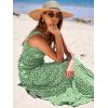 imageANRABESS Womens Summer Casual Long Maxi Beach Vacation Dresses Sleeveless Square Neck Flowy Tiered Sun Dress with PocketsGreen White Point