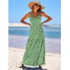 imageANRABESS Womens Summer Casual Long Maxi Beach Vacation Dresses Sleeveless Square Neck Flowy Tiered Sun Dress with PocketsGreen White Point