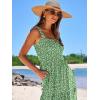 imageANRABESS Womens Summer Casual Long Maxi Beach Vacation Dresses Sleeveless Square Neck Flowy Tiered Sun Dress with PocketsGreen White Point