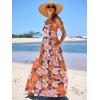 imageANRABESS Womens Summer Casual Long Maxi Beach Vacation Dresses Sleeveless Square Neck Flowy Tiered Sun Dress with PocketsNavy Blue Pink Floral