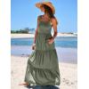 imageANRABESS Womens Summer Casual Long Maxi Beach Vacation Dresses Sleeveless Square Neck Flowy Tiered Sun Dress with PocketsOlive