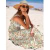 imageANRABESS Womens Summer Casual Long Maxi Beach Vacation Dresses Sleeveless Square Neck Flowy Tiered Sun Dress with PocketsOrange Green Floral