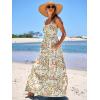 imageANRABESS Womens Summer Casual Long Maxi Beach Vacation Dresses Sleeveless Square Neck Flowy Tiered Sun Dress with PocketsOrange Green Floral