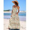imageANRABESS Womens Summer Casual Long Maxi Beach Vacation Dresses Sleeveless Square Neck Flowy Tiered Sun Dress with PocketsOrange Green Floral