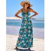 imageANRABESS Womens Summer Casual Long Maxi Beach Vacation Dresses Sleeveless Square Neck Flowy Tiered Sun Dress with PocketsOrange White Floral