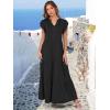 imageANRABESS Womens Summer Casual Maxi Dress V Neck Ruffle Sleeve Long Dresses Fashion Flowy Tiered Boho Beach Vacation SundressBlack