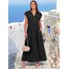 imageANRABESS Womens Summer Casual Maxi Dress V Neck Ruffle Sleeve Long Dresses Fashion Flowy Tiered Boho Beach Vacation SundressBlack