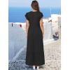 imageANRABESS Womens Summer Casual Maxi Dress V Neck Ruffle Sleeve Long Dresses Fashion Flowy Tiered Boho Beach Vacation SundressBlack