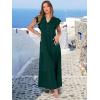 imageANRABESS Womens Summer Casual Maxi Dress V Neck Ruffle Sleeve Long Dresses Fashion Flowy Tiered Boho Beach Vacation SundressDeep Green