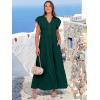 imageANRABESS Womens Summer Casual Maxi Dress V Neck Ruffle Sleeve Long Dresses Fashion Flowy Tiered Boho Beach Vacation SundressDeep Green