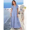 imageANRABESS Womens Summer Casual Maxi Dress V Neck Ruffle Sleeve Long Dresses Fashion Flowy Tiered Boho Beach Vacation SundressFloral Blue
