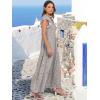 imageANRABESS Womens Summer Casual Maxi Dress V Neck Ruffle Sleeve Long Dresses Fashion Flowy Tiered Boho Beach Vacation SundressKhaki Polka Dot