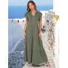imageANRABESS Womens Summer Casual Maxi Dress V Neck Ruffle Sleeve Long Dresses Fashion Flowy Tiered Boho Beach Vacation SundressOlive