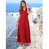 imageANRABESS Womens Summer Casual Maxi Dress V Neck Ruffle Sleeve Long Dresses Fashion Flowy Tiered Boho Beach Vacation SundressRed