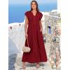 imageANRABESS Womens Summer Casual Maxi Dress V Neck Ruffle Sleeve Long Dresses Fashion Flowy Tiered Boho Beach Vacation SundressWine Red