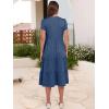 imageANRABESS Womens Summer Casual Short Sleeve V Neck Midi Dresses 2025 Spring Flowy Aline Tiered T Shirts Boho Beach DressBlue