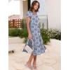 imageANRABESS Womens Summer Casual Short Sleeve V Neck Midi Dresses 2025 Spring Flowy Aline Tiered T Shirts Boho Beach DressBlue Khaki Floral