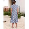 imageANRABESS Womens Summer Casual Short Sleeve V Neck Midi Dresses 2025 Spring Flowy Aline Tiered T Shirts Boho Beach DressBlue Khaki Floral