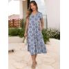 imageANRABESS Womens Summer Casual Short Sleeve V Neck Midi Dresses 2025 Spring Flowy Aline Tiered T Shirts Boho Beach DressBlue Khaki Floral