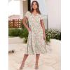 imageANRABESS Womens Summer Casual Short Sleeve V Neck Midi Dresses 2025 Spring Flowy Aline Tiered T Shirts Boho Beach DressColorful Pink Floral