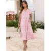imageANRABESS Womens Summer Casual Short Sleeve V Neck Midi Dresses 2025 Spring Flowy Aline Tiered T Shirts Boho Beach DressFloral Pink
