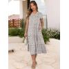 imageANRABESS Womens Summer Casual Short Sleeve V Neck Midi Dresses 2025 Spring Flowy Aline Tiered T Shirts Boho Beach DressGray With White Spots Polka Dot