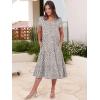 imageANRABESS Womens Summer Casual Short Sleeve V Neck Midi Dresses 2025 Spring Flowy Aline Tiered T Shirts Boho Beach DressGray With White Spots Polka Dot
