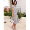 imageANRABESS Womens Summer Casual Short Sleeve V Neck Midi Dresses 2025 Spring Flowy Aline Tiered T Shirts Boho Beach DressGray With White Spots Polka Dot