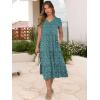 imageANRABESS Womens Summer Casual Short Sleeve V Neck Midi Dresses 2025 Spring Flowy Aline Tiered T Shirts Boho Beach DressGreen Blue Floral