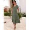 imageANRABESS Womens Summer Casual Short Sleeve V Neck Midi Dresses 2025 Spring Flowy Aline Tiered T Shirts Boho Beach DressOlive Green