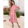 imageANRABESS Womens Summer Casual Short Sleeve V Neck Midi Dresses 2025 Spring Flowy Aline Tiered T Shirts Boho Beach DressPeach