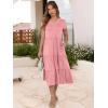imageANRABESS Womens Summer Casual Short Sleeve V Neck Midi Dresses 2025 Spring Flowy Aline Tiered T Shirts Boho Beach DressPeach