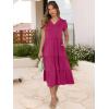 imageANRABESS Womens Summer Casual Short Sleeve V Neck Midi Dresses 2025 Spring Flowy Aline Tiered T Shirts Boho Beach DressRose