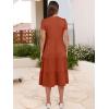 imageANRABESS Womens Summer Casual Short Sleeve V Neck Midi Dresses 2025 Spring Flowy Aline Tiered T Shirts Boho Beach DressRust Red