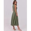 imageANRABESS Womens Summer Casual Sleeveless Midi Dresses Scoop Neck Fit ampamp Flare ALine Flowy Long Sundress Beach OutfitsArmy Green