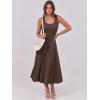 imageANRABESS Womens Summer Casual Sleeveless Midi Dresses Scoop Neck Fit ampamp Flare ALine Flowy Long Sundress Beach OutfitsBrown