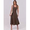 imageANRABESS Womens Summer Casual Sleeveless Midi Dresses Scoop Neck Fit ampamp Flare ALine Flowy Long Sundress Beach OutfitsBrown