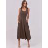 imageANRABESS Womens Summer Casual Sleeveless Midi Dresses Scoop Neck Fit ampamp Flare ALine Flowy Long Sundress Beach OutfitsBrown