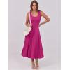 imageANRABESS Womens Summer Casual Sleeveless Midi Dresses Scoop Neck Fit ampamp Flare ALine Flowy Long Sundress Beach OutfitsHot Pink