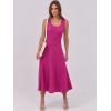 imageANRABESS Womens Summer Casual Sleeveless Midi Dresses Scoop Neck Fit ampamp Flare ALine Flowy Long Sundress Beach OutfitsHot Pink
