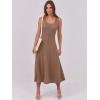 imageANRABESS Womens Summer Casual Sleeveless Midi Dresses Scoop Neck Fit ampamp Flare ALine Flowy Long Sundress Beach OutfitsLight Brown