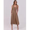 imageANRABESS Womens Summer Casual Sleeveless Midi Dresses Scoop Neck Fit ampamp Flare ALine Flowy Long Sundress Beach OutfitsLight Brown