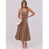 imageANRABESS Womens Summer Casual Sleeveless Midi Dresses Scoop Neck Fit ampamp Flare ALine Flowy Long Sundress Beach OutfitsLight Brown