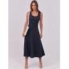 imageANRABESS Womens Summer Casual Sleeveless Midi Dresses Scoop Neck Fit ampamp Flare ALine Flowy Long Sundress Beach OutfitsNavy Blue