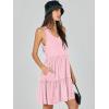 imageANRABESS Womens Summer Casual Tank Dress Sleeveless V Neck T Shirt Sundress Flowy Tiered Swing Mini Beach Vacation DressesPink White Dot