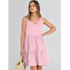 imageANRABESS Womens Summer Casual Tank Dress Sleeveless V Neck T Shirt Sundress Flowy Tiered Swing Mini Beach Vacation DressesPink White Dot
