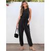 imageANRABESS Womens Summer Jumpsuits Dressy Casual One Piece Outfits Sleeveless Crewneck Rompers Jumper with Pockets 2025 TrendyBlack