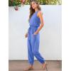 imageANRABESS Womens Summer Jumpsuits Dressy Casual One Piece Outfits Sleeveless Crewneck Rompers Jumper with Pockets 2025 TrendyBlue