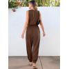 imageANRABESS Womens Summer Jumpsuits Dressy Casual One Piece Outfits Sleeveless Crewneck Rompers Jumper with Pockets 2025 TrendyBrown